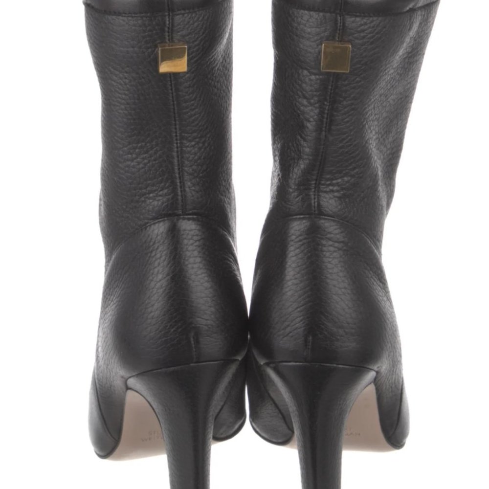 Stuart Weitzman Brooks High Heel Black Leather Booties (Size 6) - Picture 10 of 12